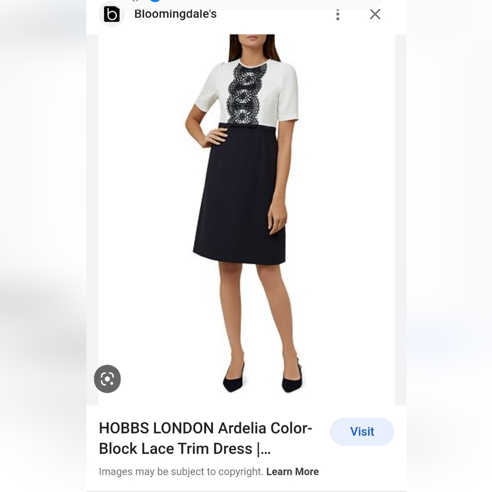 COPY - Hobbs London navy and white dress